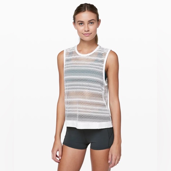 Lululemon Sweat Your Heart Out Tank White Size 10 - Picture 2 of 16